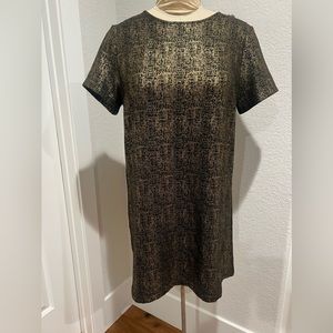 Comfortable Metallic Gold on Black Dress